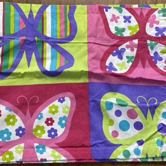 PIER 1 KIDS Curtain Valance Colorful Butterflies Flowers Window 88 x 18 inches - Picture 2 of 7